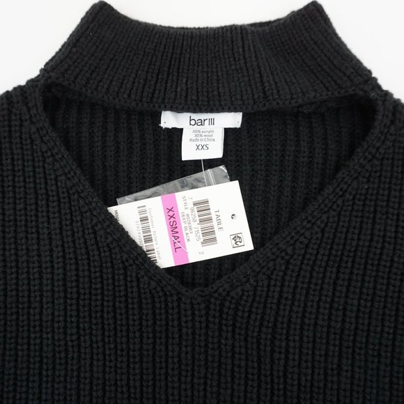 Bar III Zip Cuff Choker Neck Sweater Pullover XXS - Picture 4 of 8